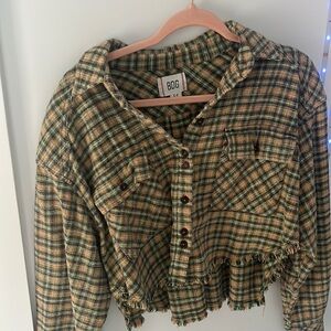 urban outfitters crop flannel - size s